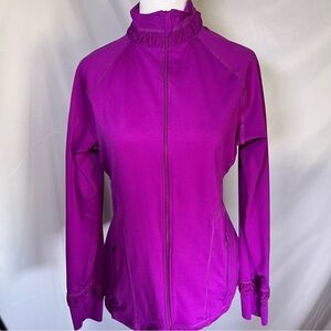 SPANX Athletic Leisure Contour High‎ Neck Full Zip Jacket Purple Violet Large